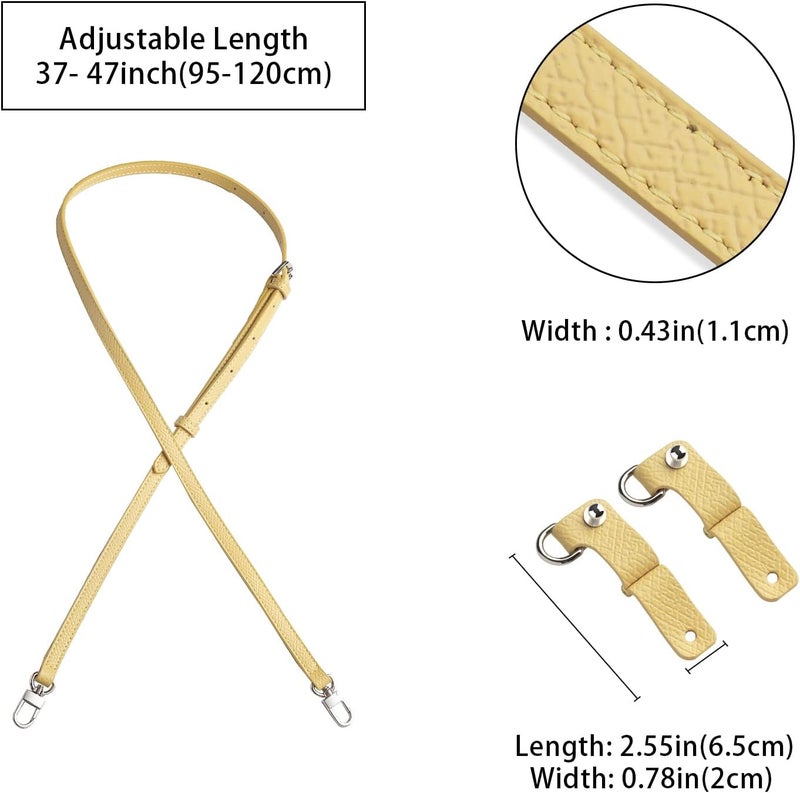 KOMHPS Purse Straps Replacement, Leather Handbag Crossbody Shoulder Strap Kit Adjustable for Mini Longcamp Tote Bag Women - Image 2